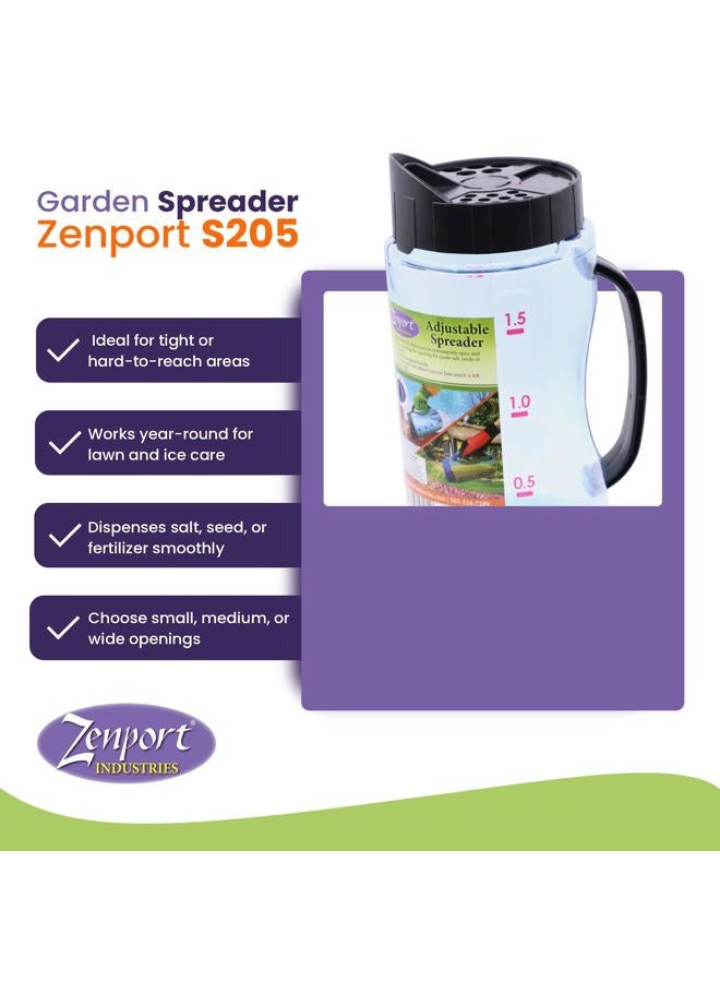 Zenport Fertilizer Adjustable Garden Spreader S-205 for Snow Melt, Seeds or Ferti, Blue - Image 3