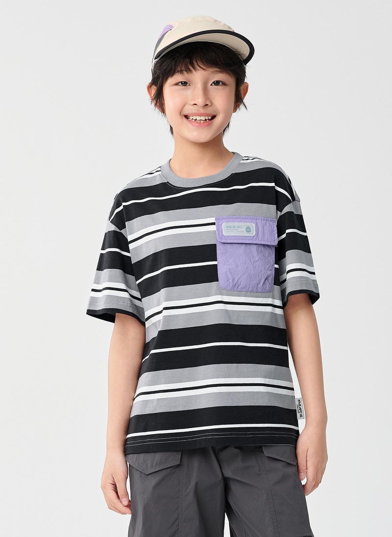 Balabala Kids Boy Round v-neck short-sleeved T-shirt  - Image 1