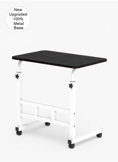 Upgraded Metal Base Adjustable Multipurpose Movable Desktop Computer Mobile Laptop Desk Home And Office Desks For Work and Study Moveable Portable Coffee Overbed Tray Bedside Sofa Table