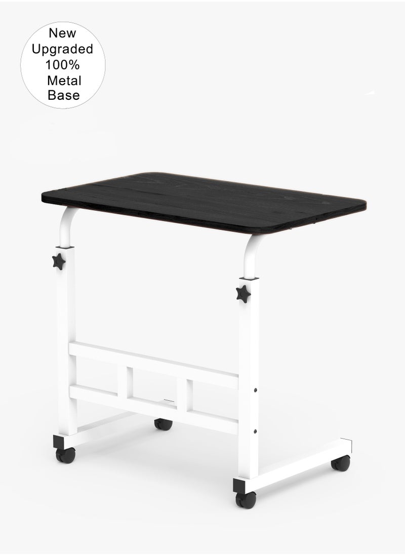 Generic - Upgraded Metal Base Adjustable Multipurpose Movable Desktop Computer Mobile Laptop Desk Home And Office Desks For Work and Study Moveable Portable Coffee Overbed Tray Bedside Sofa Table - Image 1