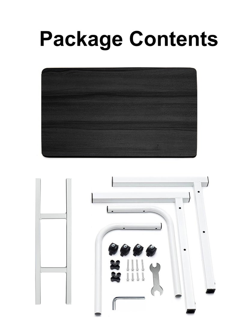 Generic - Upgraded Metal Base Adjustable Multipurpose Movable Desktop Computer Mobile Laptop Desk Home And Office Desks For Work and Study Moveable Portable Coffee Overbed Tray Bedside Sofa Table - Image 1