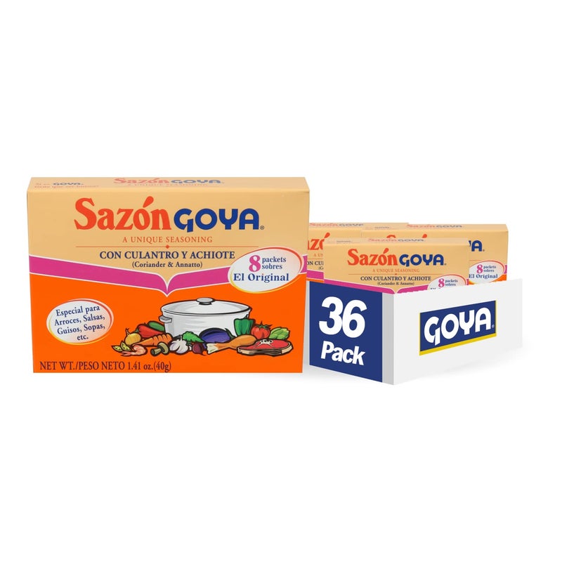 Goya Foods Sazn Seasoning with Coriander Annatto 141 Ounce Pack of 36