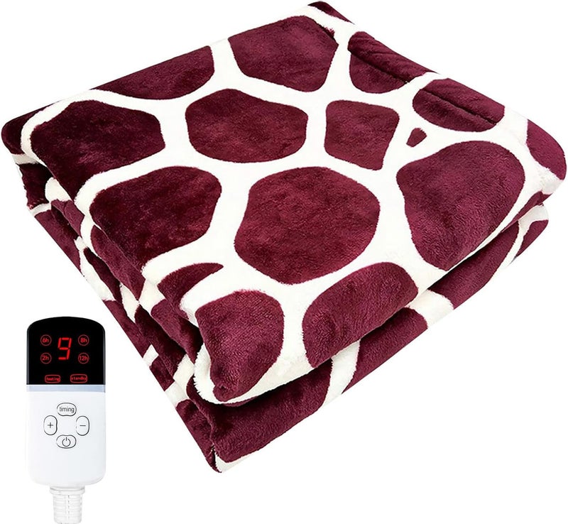 klarako Electric Heated Blanket Soft Flannel Sherpa Fleece Blankets, Soft Fast Heating Flannel Fluffy Blankets, AutoOff Timer & Overheating Protection, Winter Warm Blanket for Sofa, Bed, Couch Use (45X45CM) - Image 1