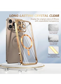 Houmt iPhone 16 Pro Max Case Cover with MagSafe Full Camera Lens Protector Fashionable Electroplated Magnetic Suction Full Covered Shockproof Phone Cover  for iPhone 16 Pro Max  - Image 2