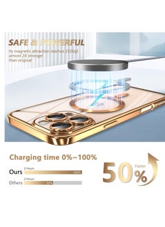 Houmt iPhone 16 Pro Max Case Cover with MagSafe Full Camera Lens Protector Fashionable Electroplated Magnetic Suction Full Covered Shockproof Phone Cover  for iPhone 16 Pro Max  - Image 4