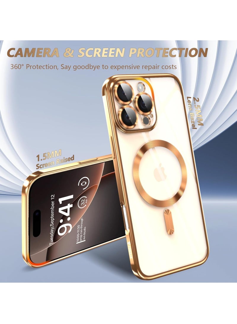 Houmt - iPhone 16 Pro Max Case Cover with MagSafe Full Camera Lens Protector Fashionable Electroplated Magnetic Suction Full Covered Shockproof Phone Cover  for iPhone 16 Pro Max - Image 1