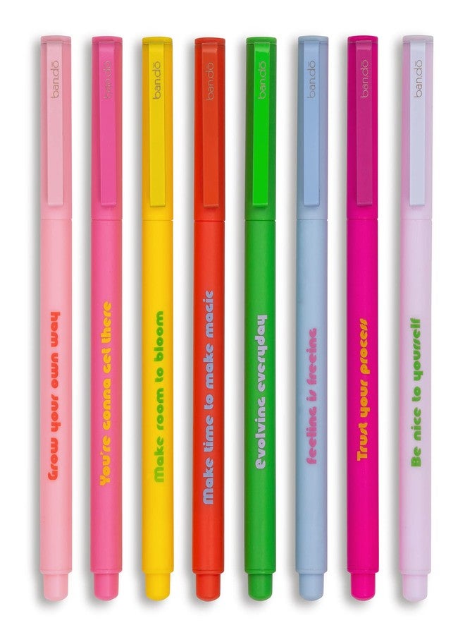 ban.do 8 Count Colored Pens, Fine Tip Pens with Assorted Ink Colors, Write On Felt Tip Pens for Journaling or Note Taking, Assorted - Image 1
