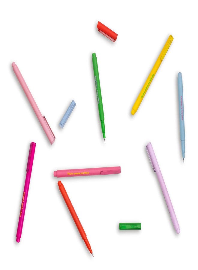 ban.do 8 Count Colored Pens, Fine Tip Pens with Assorted Ink Colors, Write On Felt Tip Pens for Journaling or Note Taking, Assorted - Image 2