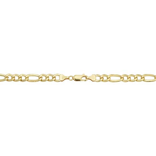 Kooljewelry سلسلة فيغارو للرجال من كولجويلري - مصنوعة من الذهب عيار 14 قيراط، 6 مم، مع مشبك لوبستر - Image 2