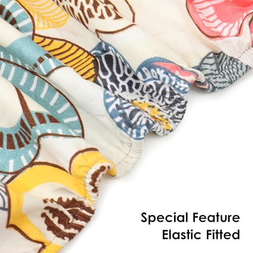 Nivasam Cotton Feel Glace Cotton Elastic Fitted Printed King Size Double Bed Bedsheet with 2 Pillow Cover(72"x78") 300-350 threadcount (Design7) - Image 3