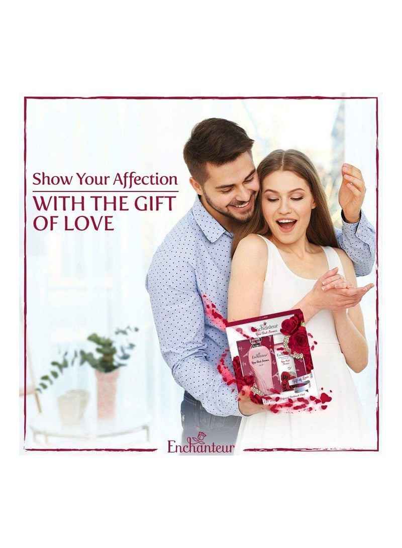 Enchanteur مجموعة هدايا من Enchanteur EDT ومزيل العرق المعطر - Rose Oud Amour، هدية الحب، 175 مل - Image 3