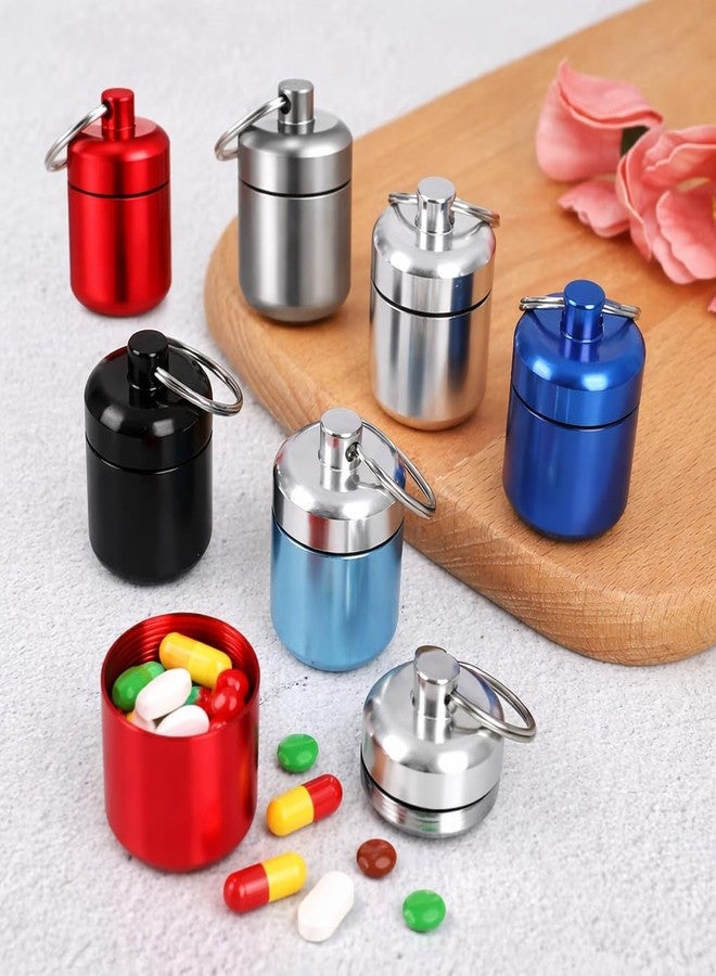 AccuPrints Sumiko small Aluminium Pill Box Keyring Keychain | Multicolour Cylindrical | Moisture-Proof | Travel & Gift Item (Pack of 2 - Image 1