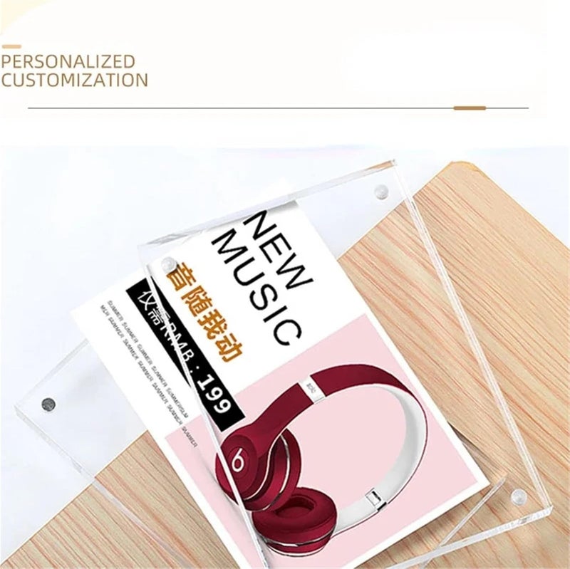 Photo Frame Multi Size Square Table Transparent Card Brick Strong Magnetic Picture Frame(127x178mm) - Image 3