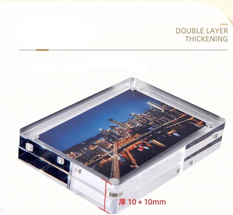 Photo Frame Multi Size Square Table Transparent Card Brick Strong Magnetic Picture Frame(127x178mm) - Image 4