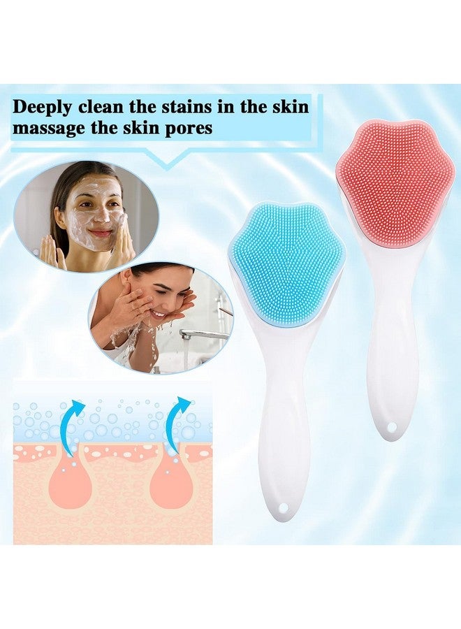 Dhanuom Silicone Face Scrubber Exfoliating Brush, Manual Handheld Facial Cleansing Brush Blackhead Scrubber, Soft Food Grade Silicone bristles for Face Skincare(1 pcs multicolor) - Image 4