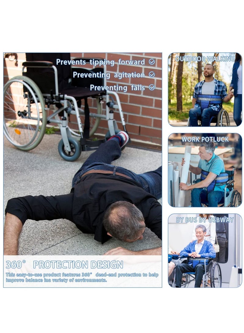 SYOSI Wheelchair Seat Belt, Medical Hospital Straps Vest Full Body Harness Adjustable Metal Buckles Non-Slip  Anti-Fall and Keep User Upright, Wheelchair Safety Belt for Elderly, Patients, Disabled - Image 2