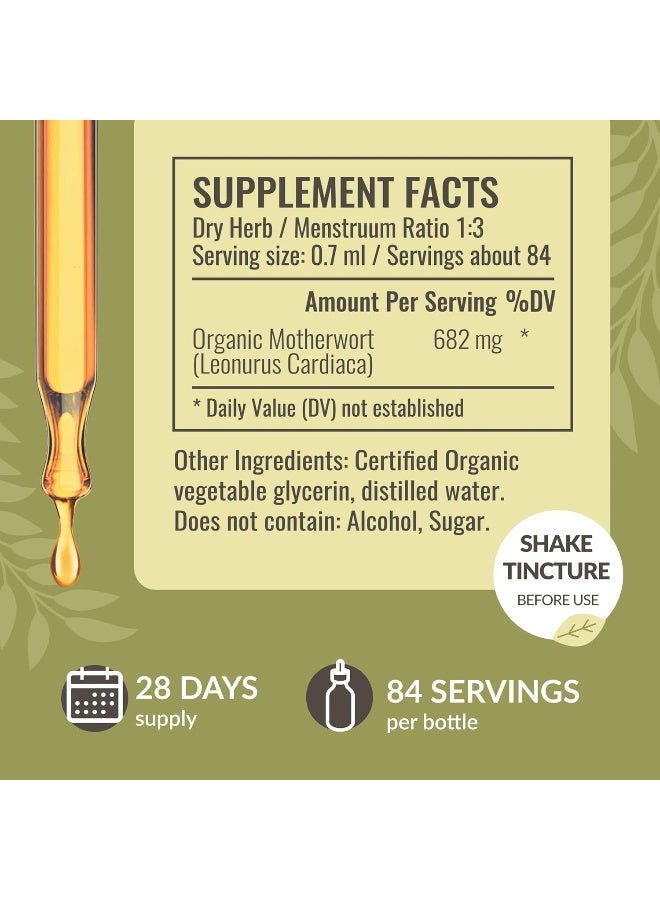 HERBAMAMA Motherwort Tincture - Motherwort Extract Calm Drops - Vegan Motherwort Supplement For Women'S Wellness - Alcohol & Sugar-Free, 28-Day Supply - Image 3