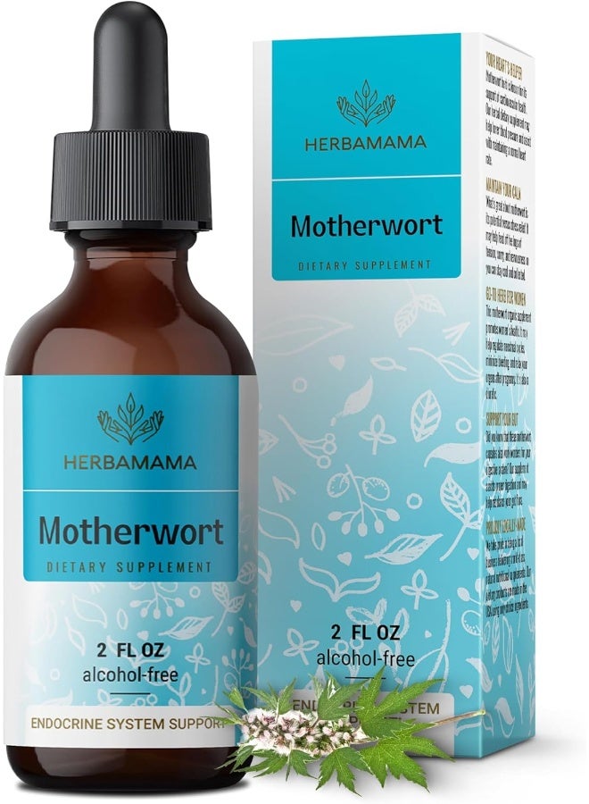 HERBAMAMA Motherwort Tincture - Motherwort Extract Calm Drops - Vegan Motherwort Supplement For Women'S Wellness - Alcohol & Sugar-Free, 28-Day Supply - Image 1