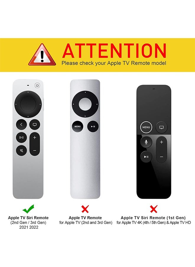 Remote Case for Apple Siri Remote 2021/2022 (2nd/3rd Gen), Anti Slip Durable Silicon Shockproof Rubber Cover for Apple 4K HD TV Siri Remote (2nd/3rd Generation) AirTag Applicable (Navy Blue)
