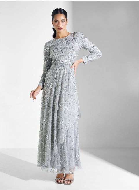 Embellished Sequins Maxi Dress