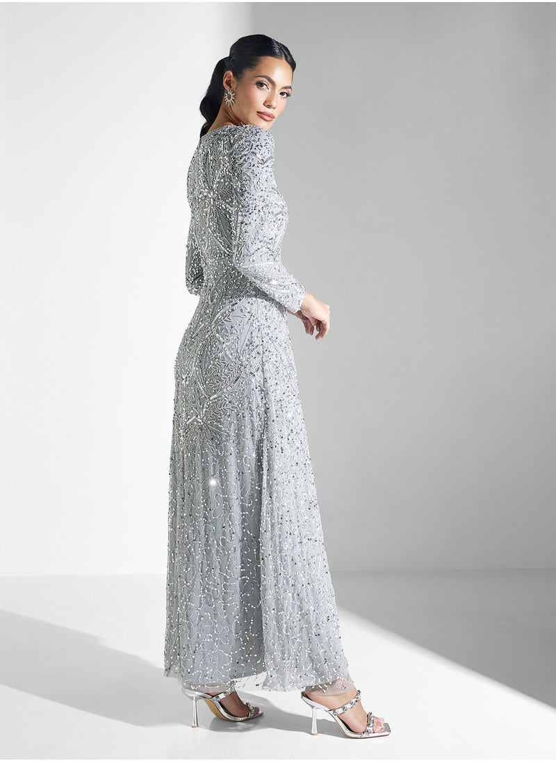 MARYISA - Embellished Sequins Maxi Dress - Image 1