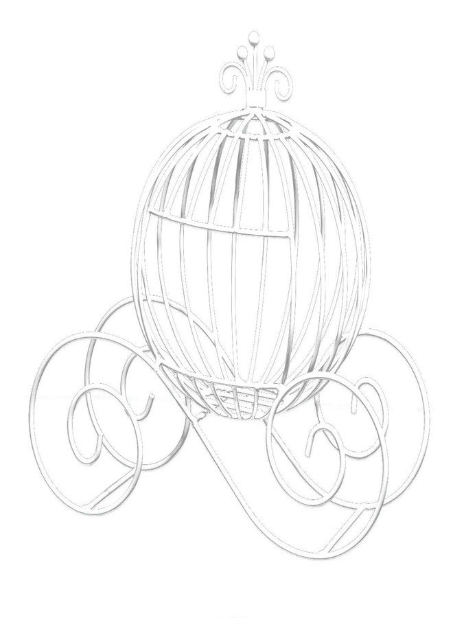 Anderson's Andersons White Wire Cinderella Coach Centerpiece, Elegant Fairy Tale Wedding, Bridal Shower, Prom, Quinceañera, Anniversary, Sweet 16, Baby Shower, Engagement Party, Gala, Festival Décor, 13.65" - Image 1