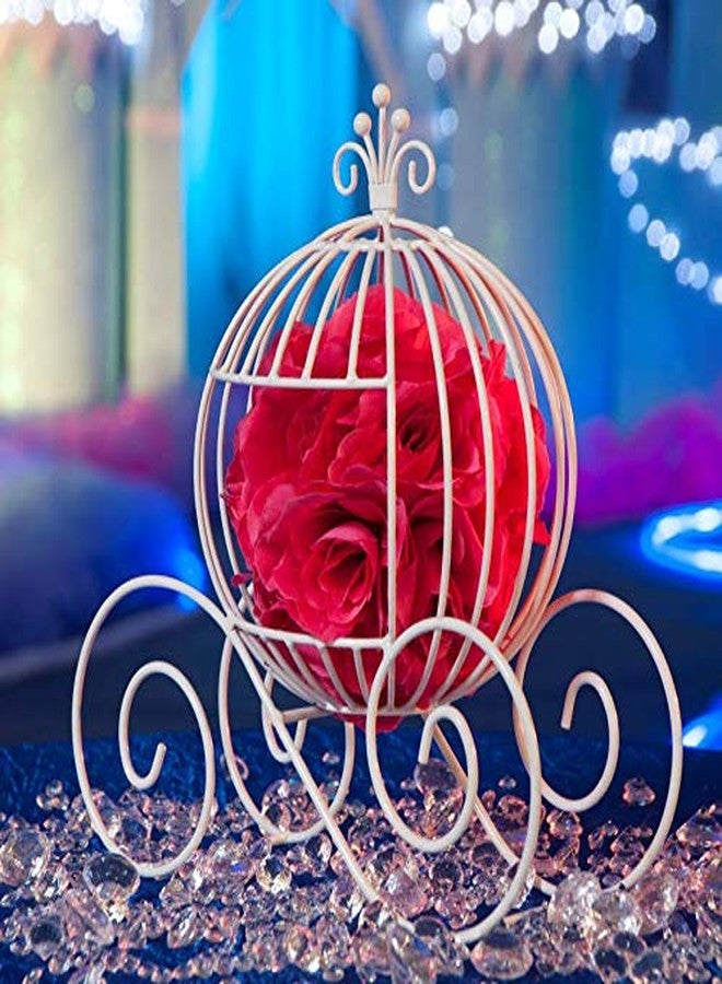 Anderson's Andersons White Wire Cinderella Coach Centerpiece, Elegant Fairy Tale Wedding, Bridal Shower, Prom, Quinceañera, Anniversary, Sweet 16, Baby Shower, Engagement Party, Gala, Festival Décor, 13.65" - Image 4