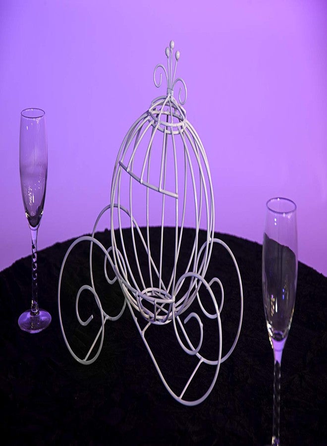 Anderson's Andersons White Wire Cinderella Coach Centerpiece, Elegant Fairy Tale Wedding, Bridal Shower, Prom, Quinceañera, Anniversary, Sweet 16, Baby Shower, Engagement Party, Gala, Festival Décor, 13.65" - Image 3