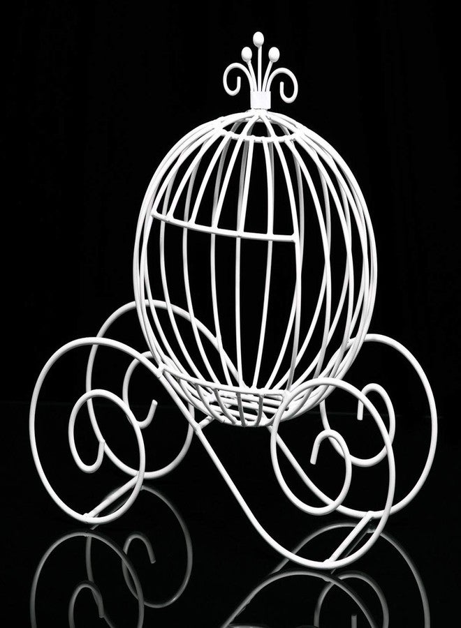 Anderson's Andersons White Wire Cinderella Coach Centerpiece, Elegant Fairy Tale Wedding, Bridal Shower, Prom, Quinceañera, Anniversary, Sweet 16, Baby Shower, Engagement Party, Gala, Festival Décor, 13.65" - Image 5