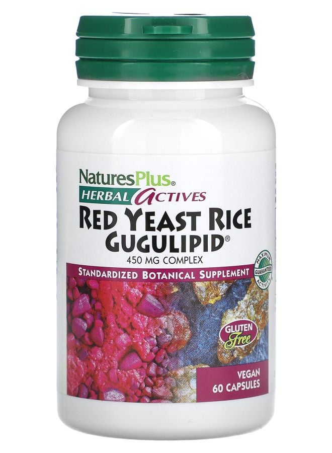Herbal Actives Red Yeast Rice Gugulipid 450 mg 60 Vegan Capsules