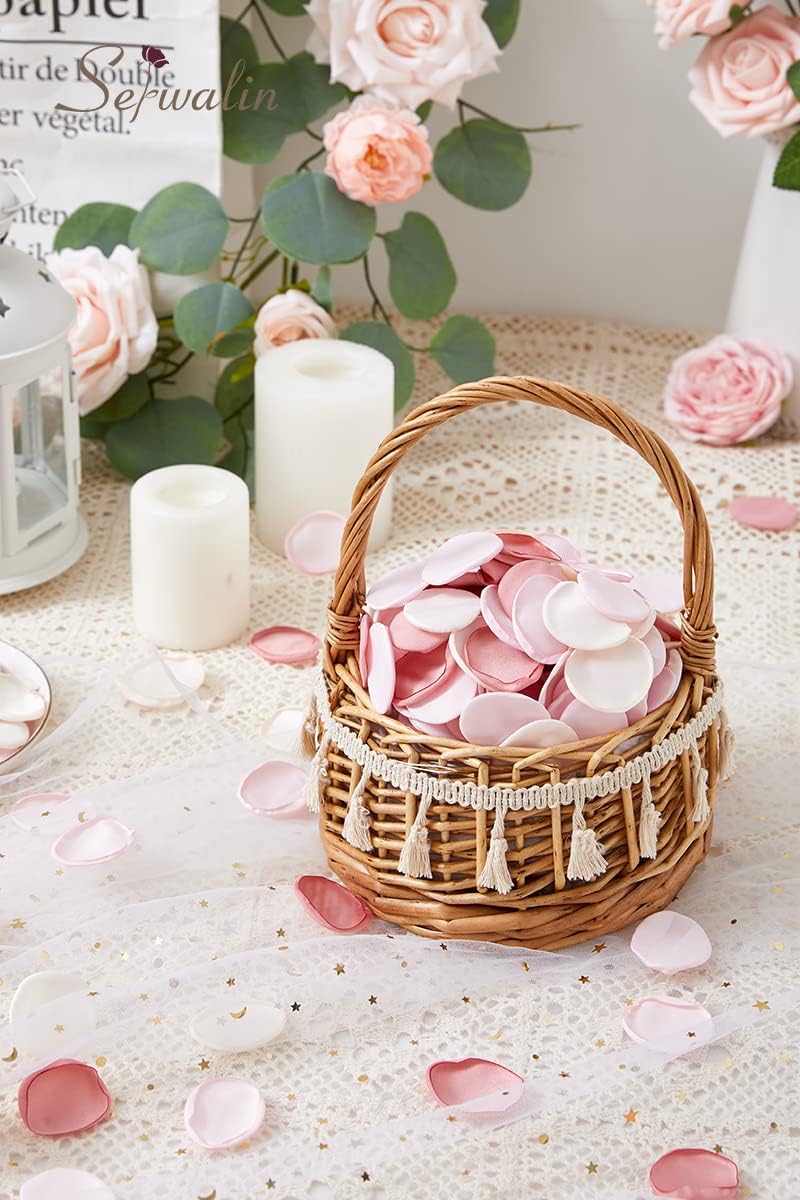 Serwalin 300Pcs Silk Rose Petals Flower Petals for Weddings Blush Pink Petals Fake Petals for Proposal Aisle Flower Girl Basket Bridal Shower Table Decor (3 Color Mixes) - Image 2