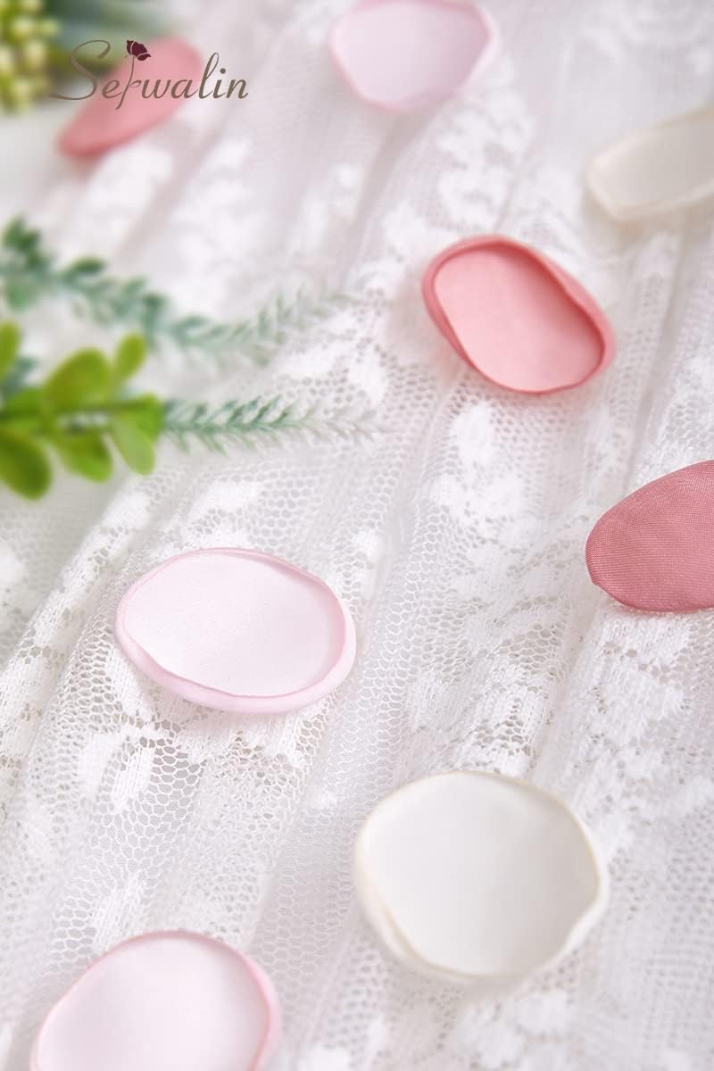 Serwalin 300Pcs Silk Rose Petals Flower Petals for Weddings Blush Pink Petals Fake Petals for Proposal Aisle Flower Girl Basket Bridal Shower Table Decor (3 Color Mixes) - Image 4