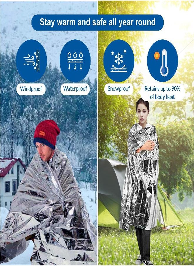 PRIMACARE Primacare HB-10 Emergency Foil Mylar Thermal Blanket (Pack of 10), 52" Length x 84" Width, Silver  - Image 3