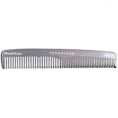 Fendrihan Sturdy Metal Double Tooth Barber Grooming Comb (6.6 Inches) - Image 2