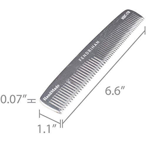 Fendrihan Sturdy Metal Double Tooth Barber Grooming Comb (6.6 Inches) - Image 3
