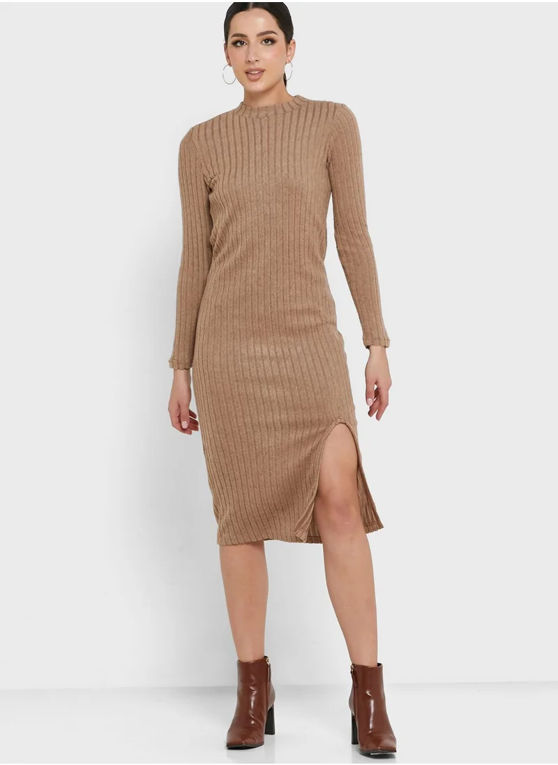 VERO MODA Ribbed Slit Dress