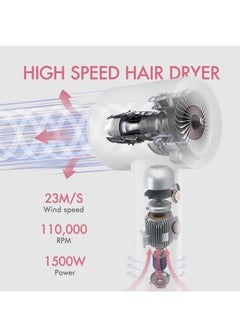 Rich Life Hair Dryer, Lightweight Ionic Blow Dryer with 110,000 RPM High Speed Hair Dryer for Fast Drying, 1400W Thermal-Control 3Temps 2 Speeds Hairdryer for Home & Travel  - Image 5