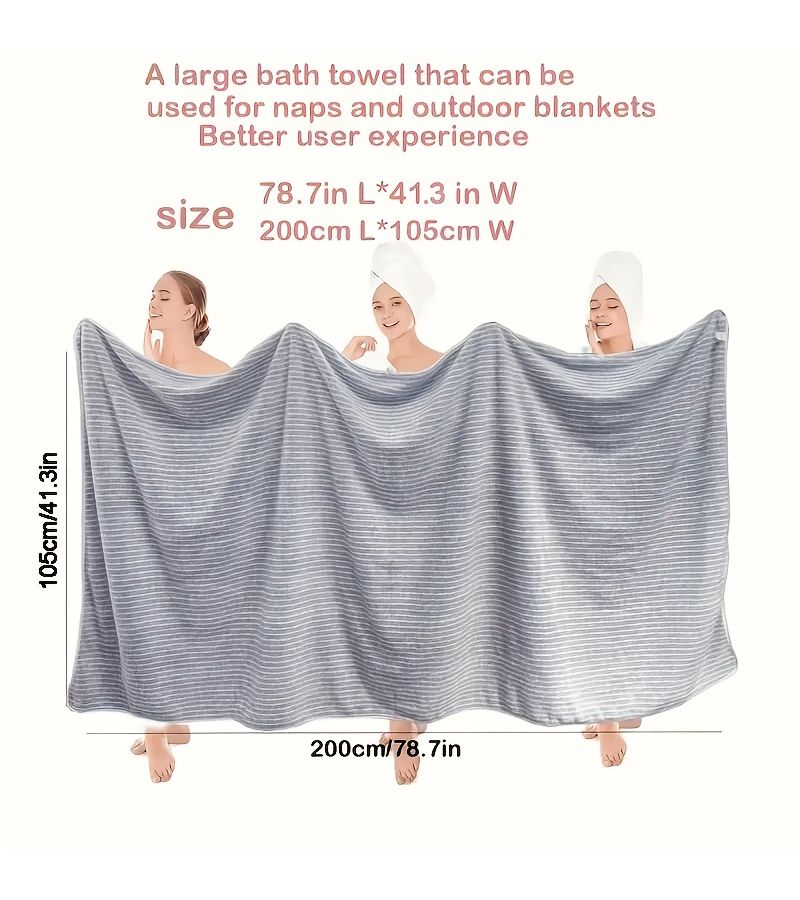 4Pcs Green Coral Fiber Star Striped Towel Sets Including 1 Extra Large 41.34x78.74 Inch Towel And 3 Pcs 11.81x11.81 Inch Square Towels Strong Absorbency Quick Dry Non Shedding Durable For Home Beach Outdoor Holiday Gift - Image 3