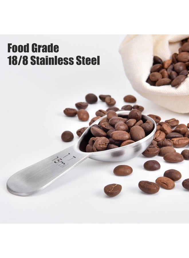 Doosu 1 Tablespoon Coffee Scoop - 18/8 Stainless Steel Heavy Duty Measuring Spoon with Short Handle, Food Grade Metal Tbsp Scoop for Ground Coffee Beans Tea Sugar Powder (15ml) - Image 3