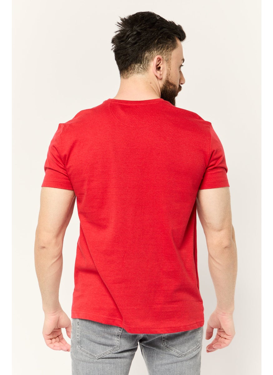 KANGOL - Men Sportswear Fit Short Sleeves Outdoor T-shirt, Red - Image 1
