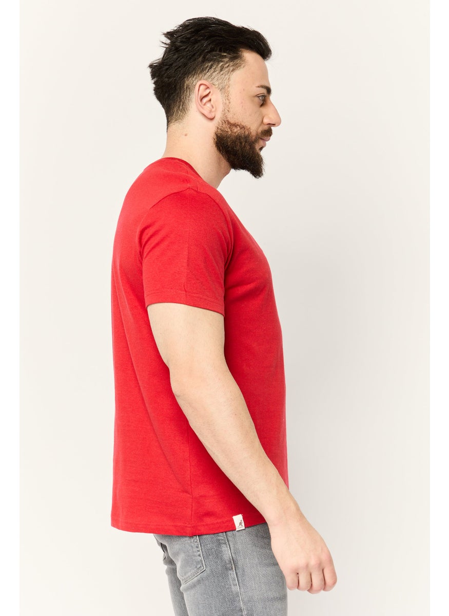 KANGOL - Men Sportswear Fit Short Sleeves Outdoor T-shirt, Red - Image 1