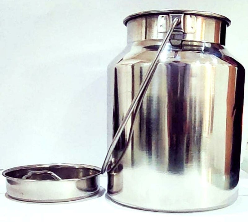Super HK Super HK Stainless Steel Jointless Milk Can/Milk Barni/Milk Pot/Oil Can (with Lid) (11 Litre)  - Image 2