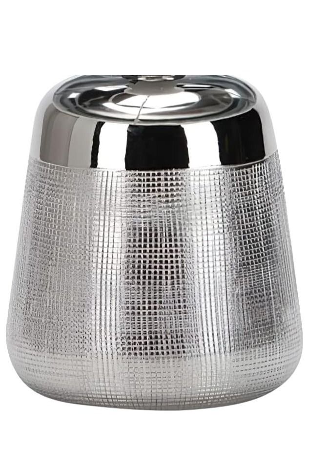 Ceramic Table Lamp Asymmetric Design E27  60 Watts for Living Room Bedroom House Bedside Nightstand Home Office Entryway 360 Lighting  Silver - Image 3