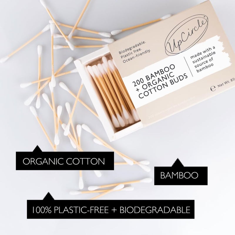 UpCircle Bamboo Cotton Buds - 200 Pieces - Sustainable, Plastic-Free, Fully Recyclable Ear Buds - A Staple For Any Bathroom - Image 3