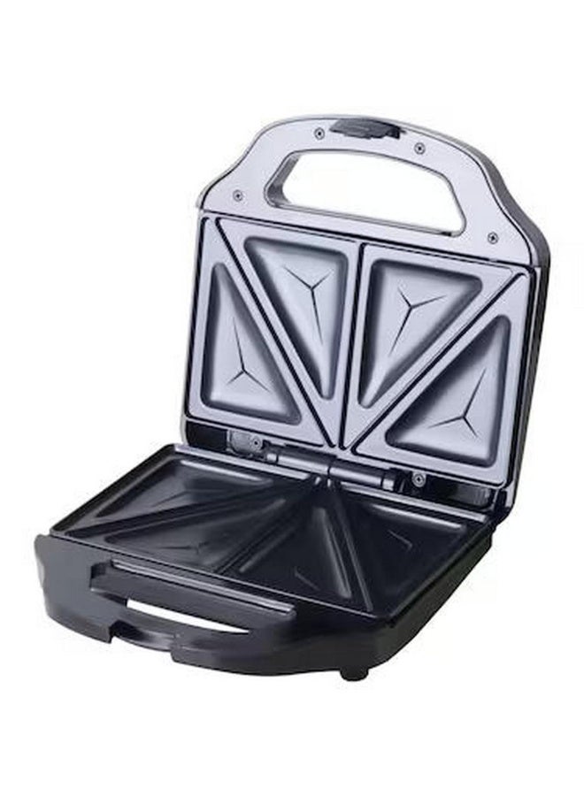 جيباس Portable Powerful 2 Slice Sandwich Maker/Grill Maker With Non Stick Plates 700 W GSM6002 Black/Silver - Image 2