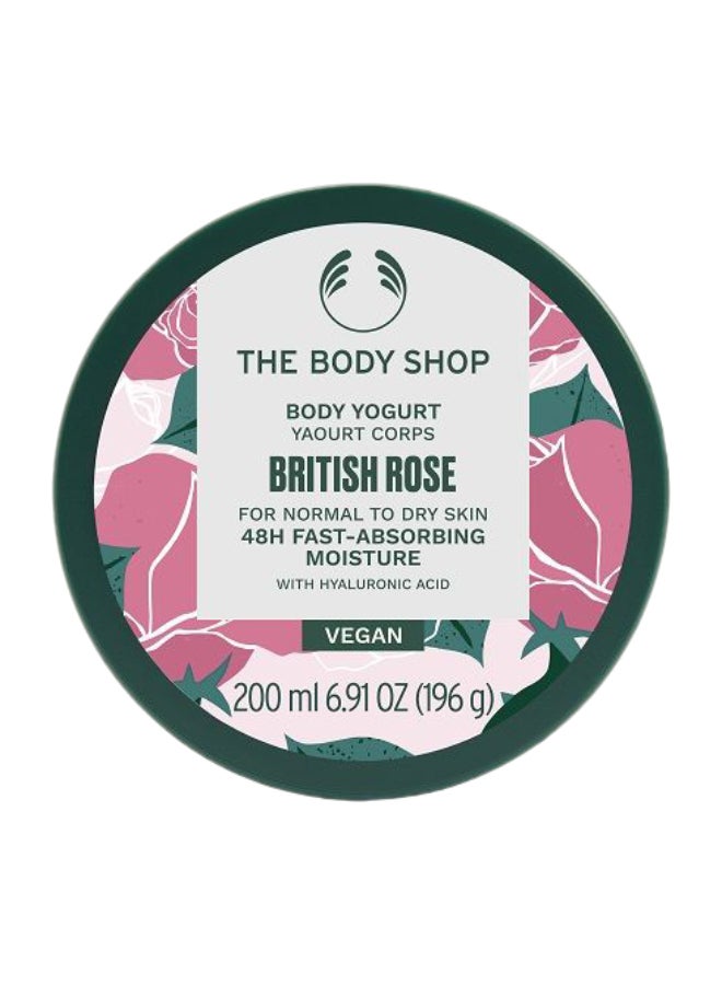THE BODY SHOP زبادي الجسم من الورد البريطاني - مرطب جسم جل-كريم خفيف الوزن مع زبدة الشيا وحليب اللوز | ينعّم، يُسهل ويُرطب البشرة | ترطيب لمدة 48 ساعة، غير دهني، سريع الامتصاص | رائحة الورد الزهرية، 200 مل - Image 1