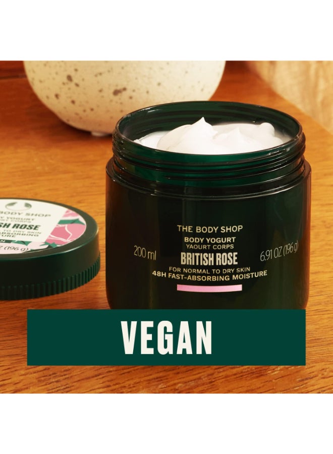 THE BODY SHOP زبادي الجسم من الورد البريطاني - مرطب جسم جل-كريم خفيف الوزن مع زبدة الشيا وحليب اللوز | ينعّم، يُسهل ويُرطب البشرة | ترطيب لمدة 48 ساعة، غير دهني، سريع الامتصاص | رائحة الورد الزهرية، 200 مل - Image 4
