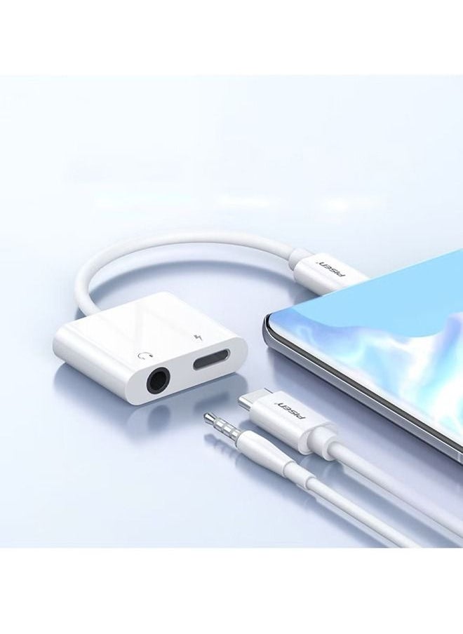 Pisen - PISEN USB C to 3.5mm Headphone Jack Audio Charger Adapter DAC Type C Aux Earphone Splitter Compatible for iPad Pro 2021 M1, iPad mini 6, Galaxy S21+, Ultra S10 Lite Note10 A90 Tab S6,Huawei P30 - Image 1