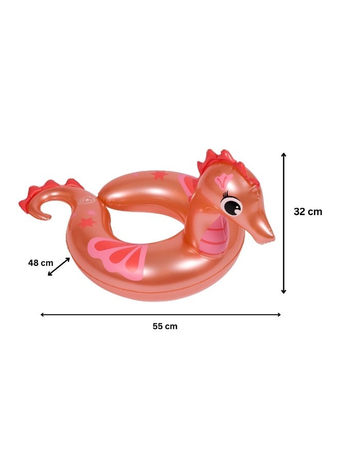 Trishi Coconut Grove Kiddy Float Inflatable Kids Pool Float Ring – Safe Swimming Floater for Children, Durable PVC Water Float for Beach & Pool Fun Ella the Seahorse - Image 4