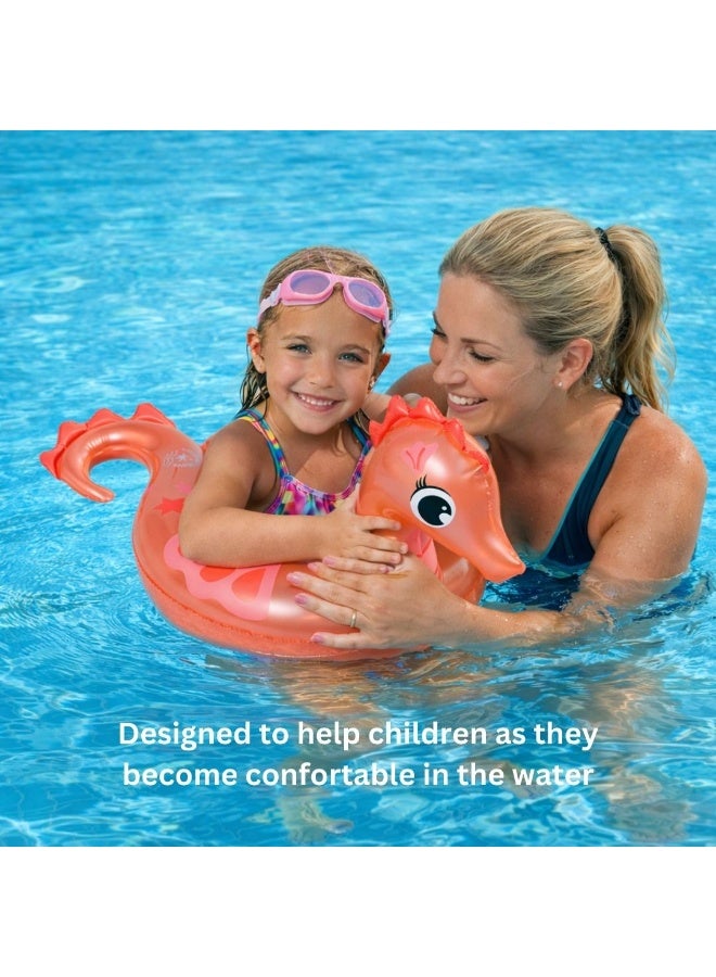 Trishi Coconut Grove Kiddy Float Inflatable Kids Pool Float Ring – Safe Swimming Floater for Children, Durable PVC Water Float for Beach & Pool Fun Ella the Seahorse - Image 5
